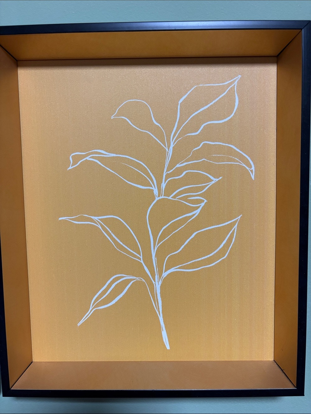 Framed Botanical Wall Art - Orange White